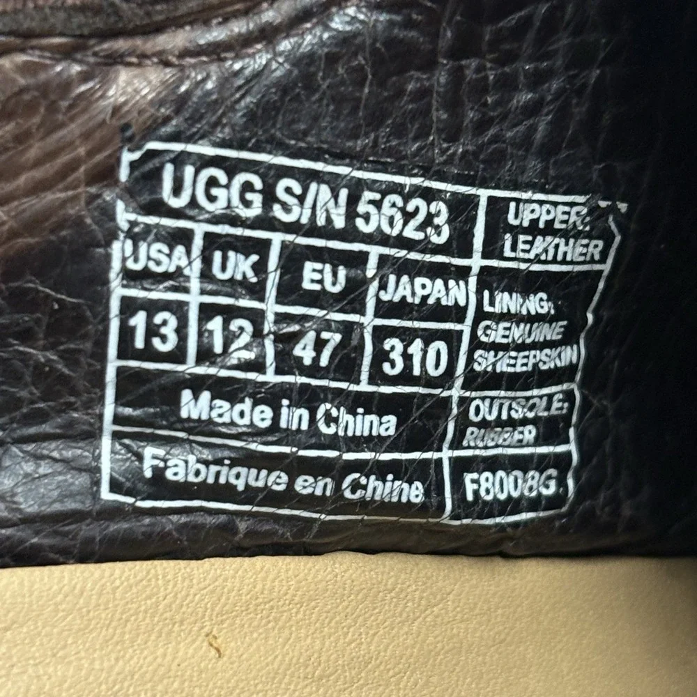 UGG Australia Westside Shoes Slip On Leather Shearling Lined 5323 Mens US 13